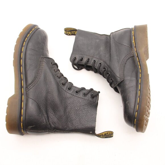 Doc Dr. Martens Pascal 8 Eye Combat Boots Women's US Size 7 Black Leather - Picture 6 of 9